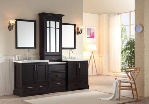 Image of Ariel Stafford 85" Double Sink Vanity Set in Espresso M085D-ESP