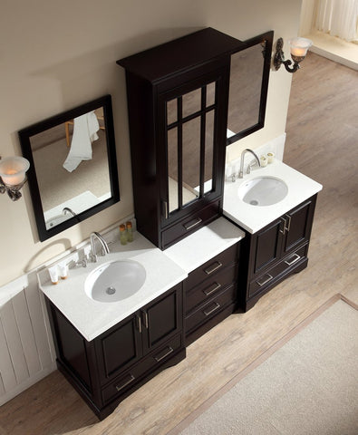 Image of Ariel Stafford 85" Double Sink Vanity Set in Espresso M085D-ESP