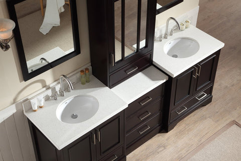 Image of Ariel Stafford 85" Double Sink Vanity Set in Espresso M085D-ESP