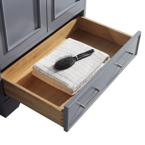 Image of Ariel Stafford 85" Grey Transitional Double Sink Bathroom Vanity M085D-GRY G073D-AB-WHT