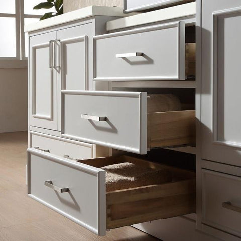 Image of Ariel Stafford 85" White Contemporary Double Sink Bathroom Vanity M085D-WHT M085D-GRY