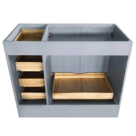 Image of Ariel Taylor 42" Grey Transitional Single Sink Base Cabinet Q043S-L-BC-GRY