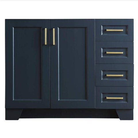 Image of Ariel Taylor 42" Midnight Blue Transitional Single Sink Base Cabinet Q043S-L-BC-MNB