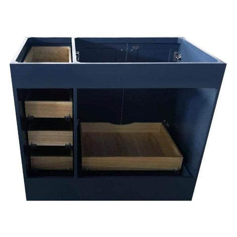 Image of Ariel Taylor 42" Midnight Blue Transitional Single Sink Base Cabinet Q043S-L-BC-MNB