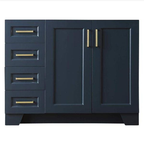 Image of Ariel Taylor 42" Midnight Blue Transitional Single Sink Base Cabinet Q043S-L-BC-MNB