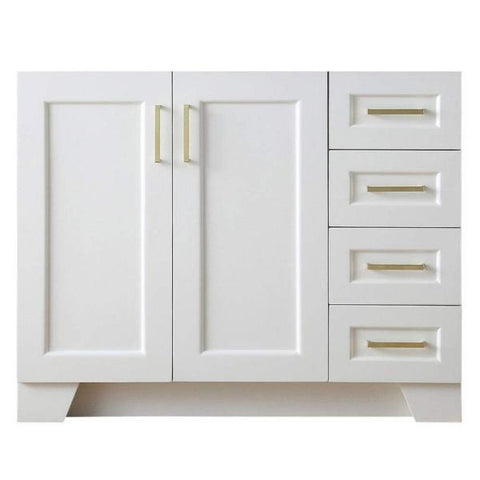 Image of Ariel Taylor 42" White Transitional Single Sink Base Cabinet Q043S-L-BC-WHT
