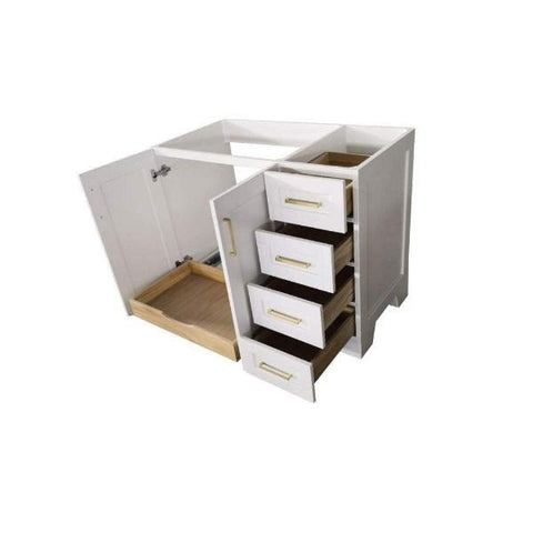 Image of Ariel Taylor 42" White Transitional Single Sink Base Cabinet Q043S-L-BC-WHT