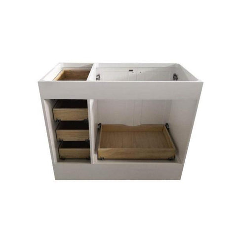 Image of Ariel Taylor 42" White Transitional Single Sink Base Cabinet Q043S-L-BC-WHT