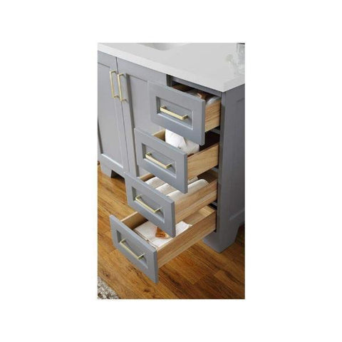 Image of Ariel Taylor 43" Grey Modern Oval Sink Bathroom Vanity Q43SLB-WQO-GRY