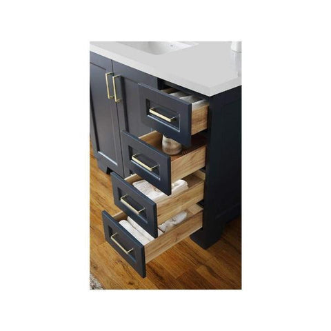 Image of Ariel Taylor 43" Midnight Blue Modern Rectangle Sink Bathroom Vanity Q43SLB-WQR-MNB