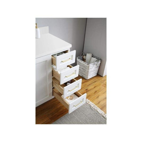 Image of Ariel Taylor 43" White Modern Oval Sink Bathroom Vanity Q43SLB-WQO-WHT