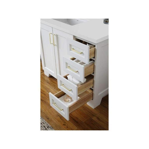 Image of Ariel Taylor 43" White Modern Rectangle Sink Bathroom Vanity Q43SLB-WQR-WHT