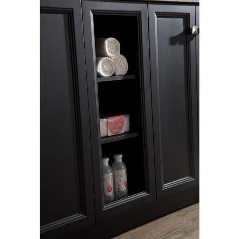 Image of Ariel Westwood 61" Black Contemporary Double Sink Bathroom Vanity C061D-BLK C061D-BC-WHT