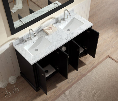 Image of Ariel Westwood 61" Double Sink Vanity Set in Black C061D-BLK