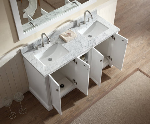 Image of Ariel Westwood 61" Double Sink Vanity Set in White C061D-WHT