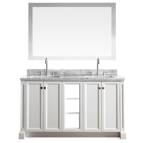 Image of Ariel Westwood 61" White Contemporary Double Sink Bathroom Vanity C061D-WHT C061D-BLK