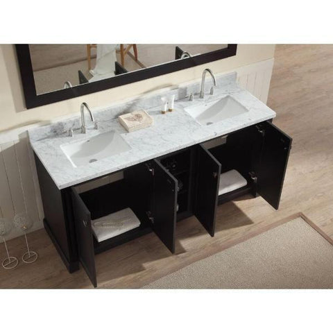 Image of Ariel Westwood 73" Black Contemporary Double Sink Bathroom Vanity C073D-BC-BLK C061D-WHT