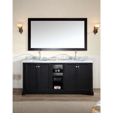 Image of Ariel Westwood 73" Black Contemporary Double Sink Bathroom Vanity C073D-BLK C073D-BLK