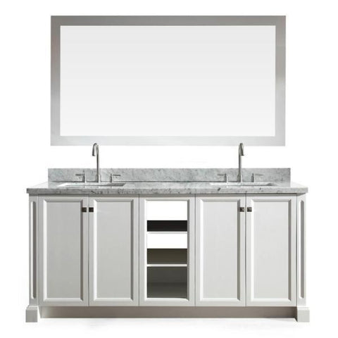 Image of Ariel Westwood 73" White Contemporary Double Sink Bathroom Vanity C073D-WHT C073D-BLK