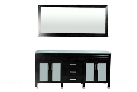 Image of Belmont Decor Dayton 72" Double Sink Vanity Set in Black DM1D3-72-BLK