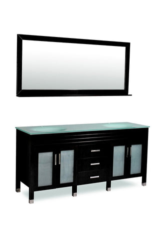Image of Belmont Decor Dayton 72" Double Sink Vanity Set in Black DM1D3-72-BLK