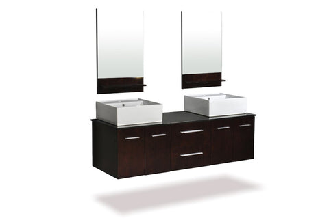 Image of Belmont Decor Skyline 72" Double Sink Vanity Set in Espresso DW1D4-72-ESP