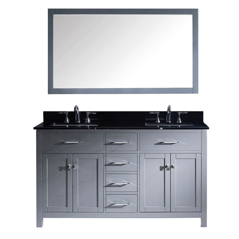 Image of Caroline 60" Double Bathroom Vanity MD-2060-BGSQ-GR