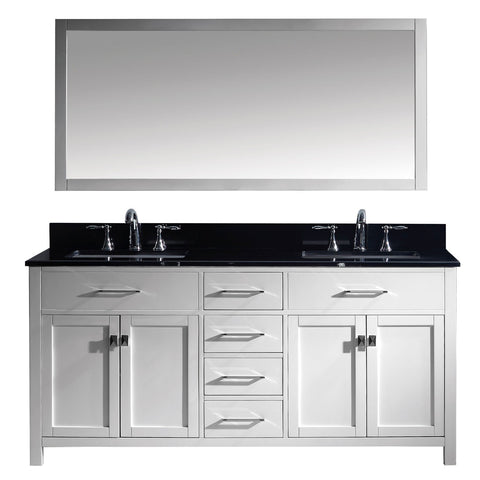 Image of Caroline 72" Double Bathroom Vanity MD-2072-BGSQ-WH