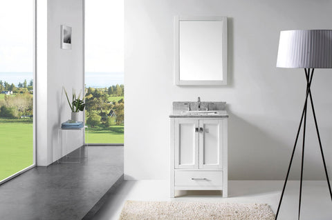 Image of Caroline Avenue 24" Single Bathroom Vanity GS-50024-WMSQ-WH