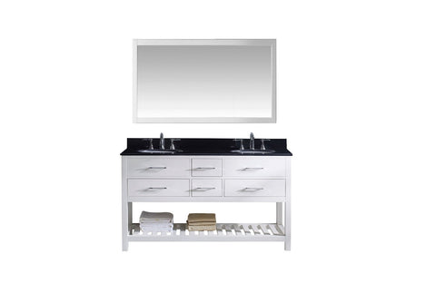 Image of Caroline Estate 60" Double Bathroom Vanity MD-2260-BGRO-WH-010