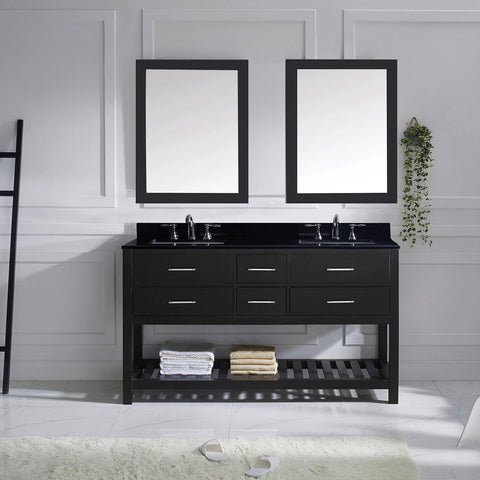 Image of Caroline Estate 60" Double Bathroom Vanity MD-2260-BGSQ-ES
