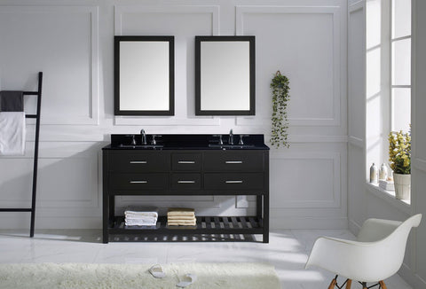 Image of Caroline Estate 60" Double Bathroom Vanity MD-2260-BGSQ-ES
