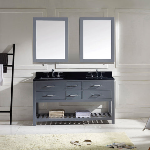 Image of Caroline Estate 60" Double Bathroom Vanity MD-2260-BGSQ-ES