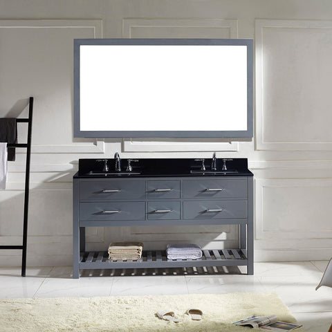 Image of Caroline Estate 60" Double Bathroom Vanity MD-2260-BGSQ-ES