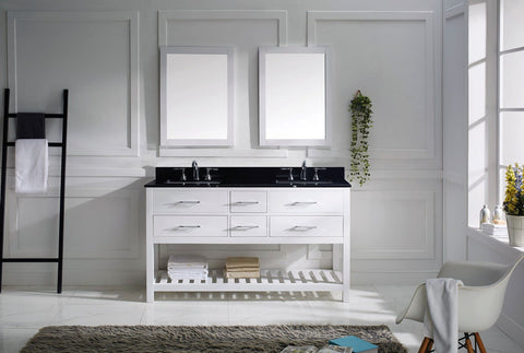 Image of Caroline Estate 60" Double Bathroom Vanity MD-2260-BGSQ-ES