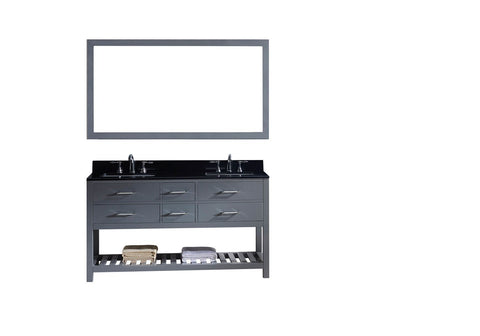 Image of Caroline Estate 60" Double Bathroom Vanity MD-2260-BGSQ-GR-010