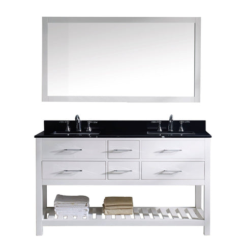 Image of Caroline Estate 60" Double Bathroom Vanity MD-2260-BGSQ-WH-010