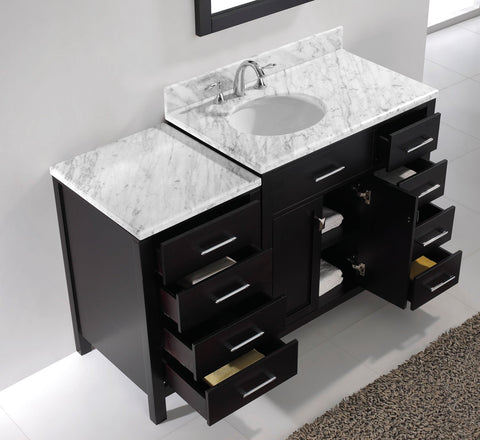 Image of Caroline Parkway 57" Single Vanity MS-2157R-WMRO-ES