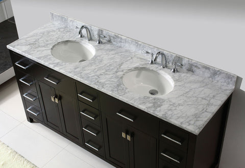 Image of Caroline Parkway 72" Double Bathroom Vanity MD-2172-WMRO-ES