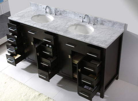 Image of Caroline Parkway 72" Double Bathroom Vanity MD-2172-WMRO-ES