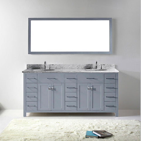 Image of Caroline Parkway 72" Double Bathroom Vanity MD-2172-WMRO-ES