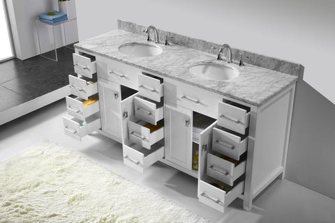 Image of Caroline Parkway 72" Double Bathroom Vanity MD-2172-WMRO-ES