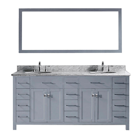 Image of Caroline Parkway 72" Double Bathroom Vanity MD-2172-WMRO-GR