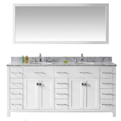 Image of Caroline Parkway 72" Double Bathroom Vanity MD-2172-WMRO-WH