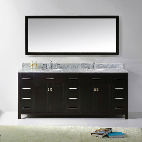 Image of Caroline Parkway 78" Double Bathroom Vanity MD-2178-WMRO-ES