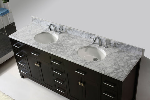 Image of Caroline Parkway 78" Double Bathroom Vanity MD-2178-WMRO-ES