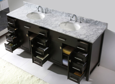 Image of Caroline Parkway 78" Double Bathroom Vanity MD-2178-WMRO-ES