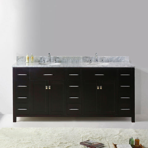 Image of Caroline Parkway 78" Double Bathroom Vanity MD-2178-WMRO-ES