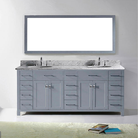 Image of Caroline Parkway 78" Double Bathroom Vanity MD-2178-WMRO-ES