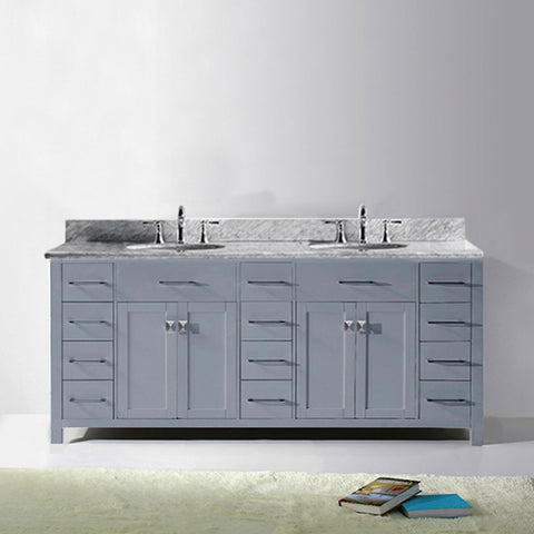 Image of Caroline Parkway 78" Double Bathroom Vanity MD-2178-WMRO-ES